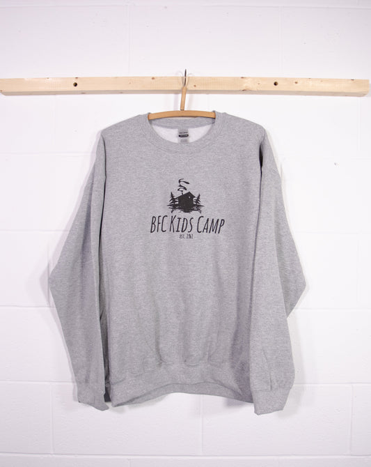 Camp Pullover Sweater - Grey with Charcoal Logo